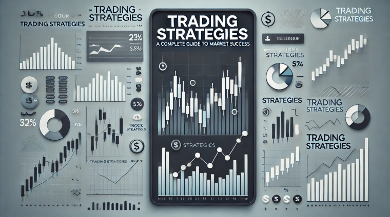 DALL·E 2024-10-18 00.36.11 - A full-screen, minimalist course banner for 'Trading Strategies_ A Complete Guide to Market Success.' The design includes a bold, clear title, 'Tradin