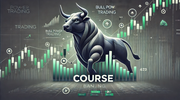 DALL·E 2024-10-18 01.06.36 - A highly realistic course banner that embodies the title 'Bull Power Trading.' The image features a powerful bull symbol representing strength in a fi