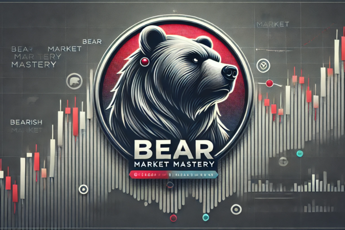 DALL·E 2024-10-18 01.10.39 - A highly realistic course banner that embodies the title 'Bear Market Mastery.' The image features a powerful bear symbol representing strength in a f