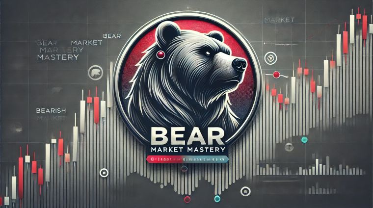 DALL·E 2024-10-18 01.10.39 - A highly realistic course banner that embodies the title 'Bear Market Mastery.' The image features a powerful bear symbol representing strength in a f